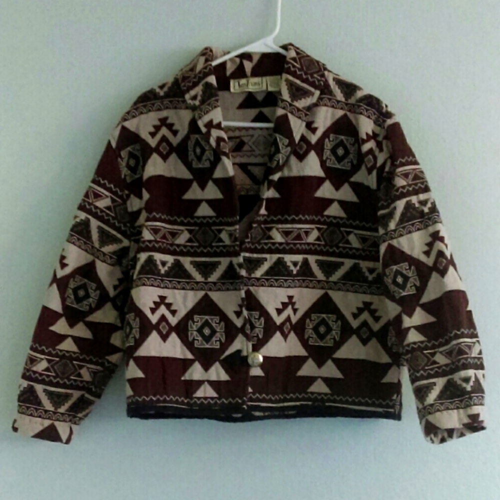 Vintage South Western Aztec maroon Blazer